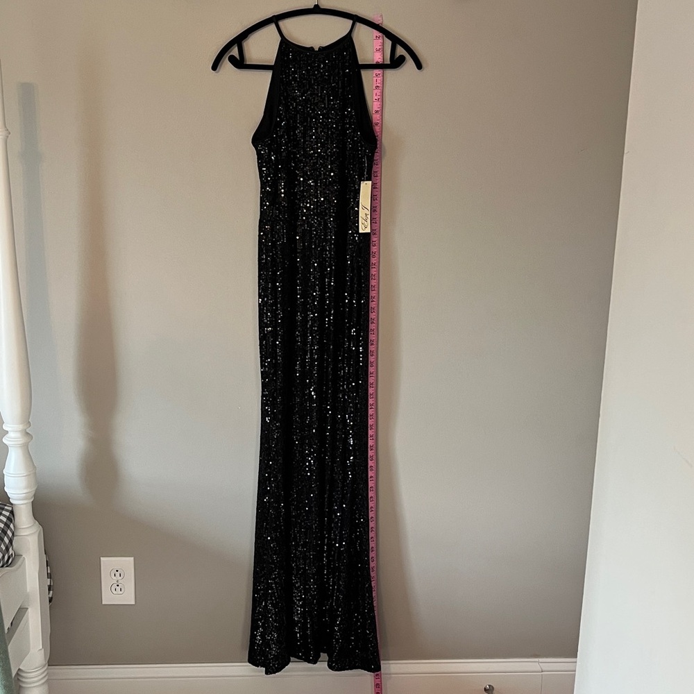 New! Eliza J Black Sequin Gown‎ Sleeveless Mermaid Dress Cocktail Size 8 - Picture 10 of 16